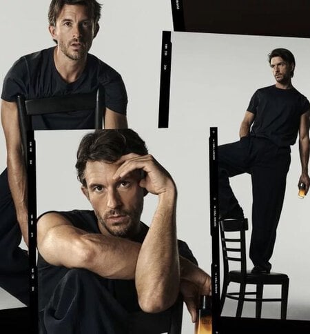 Jonathan Bailey for Giorgio Armani I WILL Eau de Parfum. A campaign collage expressing determination and willpower.