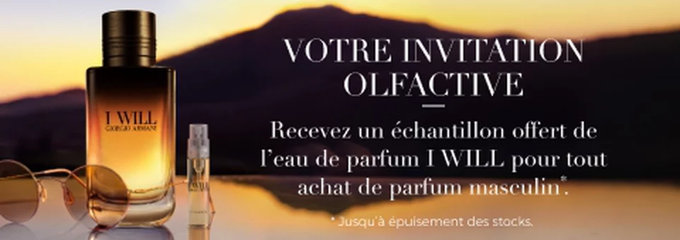 Recevez un echantillon offert de l'eau de parfum I WILL