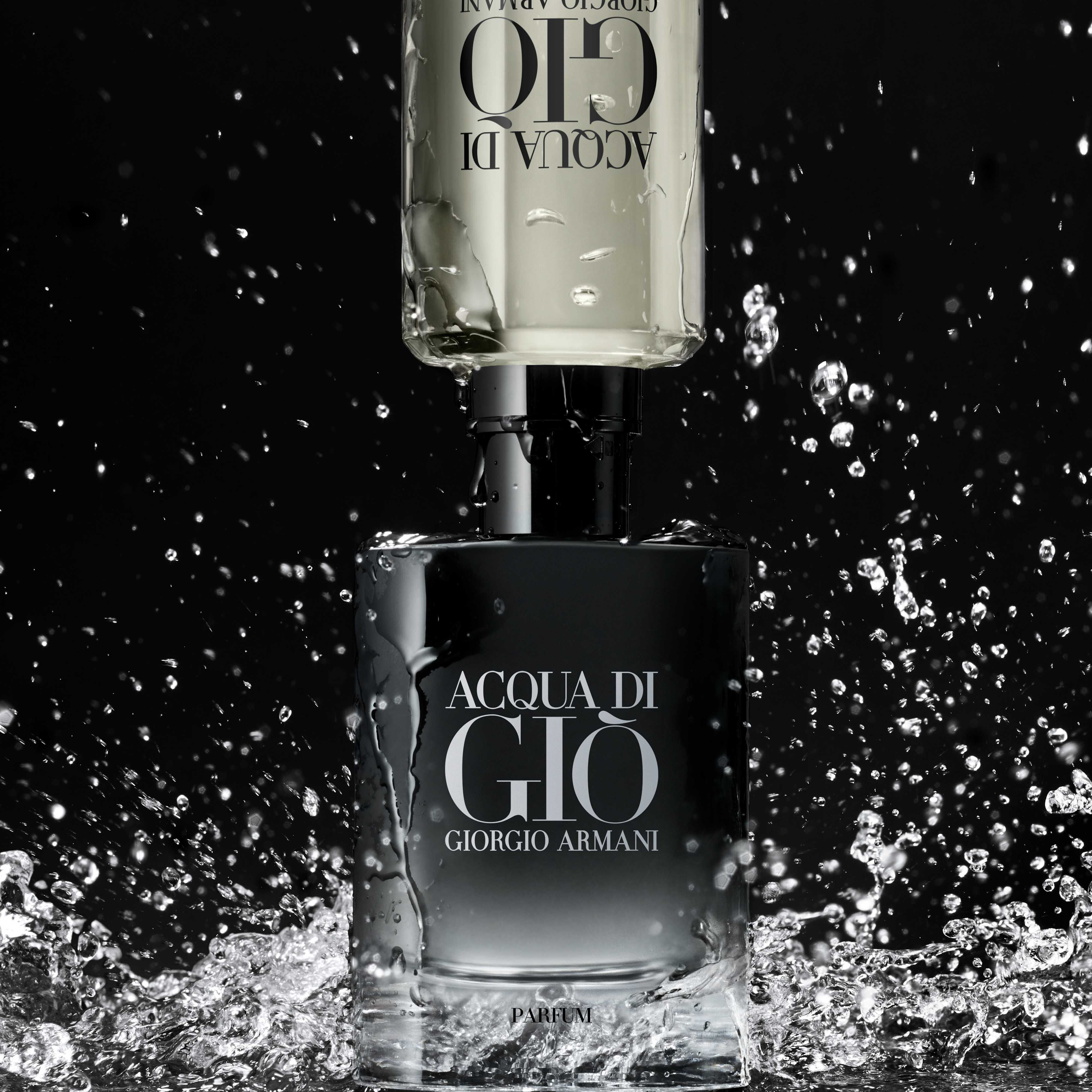 Armani perfume store black bottle