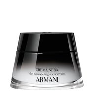 Black jar of Armani Crema Nera, the remodeling sheer cream, with a clear base.