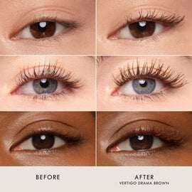 Armani Beauty  VERTIGO DRAMA MASCARA before and after results on different eye shapes