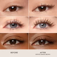 Armani Beauty  VERTIGO DRAMA MASCARA before and after results on different eye shapes