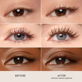 Armani Beauty  VERTIGO DRAMA MASCARA before and after results on different eye shapes