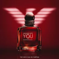 Armani Stronger With You Powerfully bottle with illuminated wings, symbolizing strength.